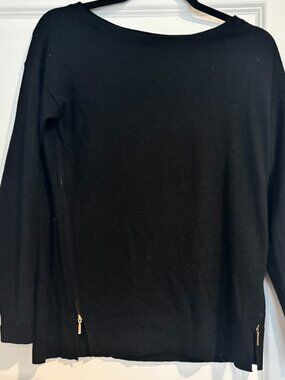 Banana Republic Black Wool-Blend Ribbed Trim Sweater - Size XS